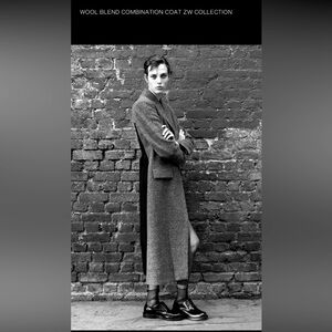 NWOT Zara WOOL BLEND COMBINATION COAT ZW COLLECTION Size M